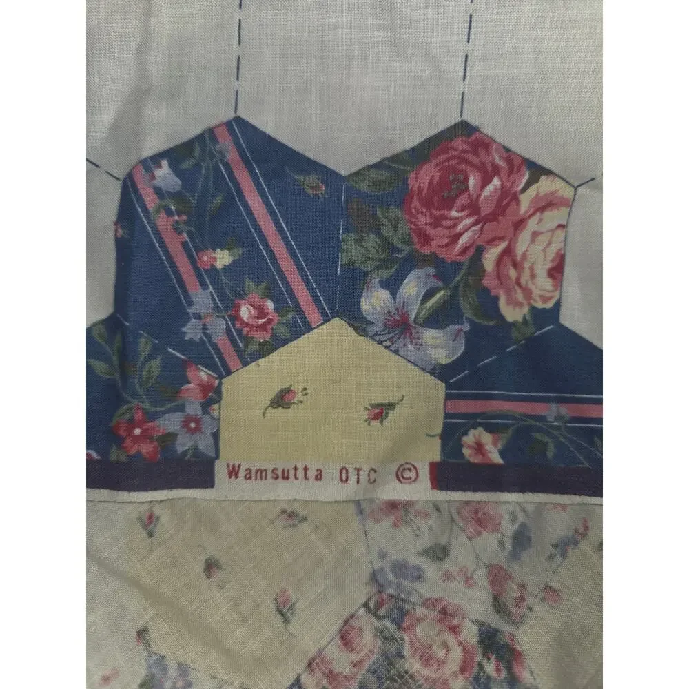 Vintage Wamsutta Grandmother's Flower Garden Fabric Quilting 2 Yards
